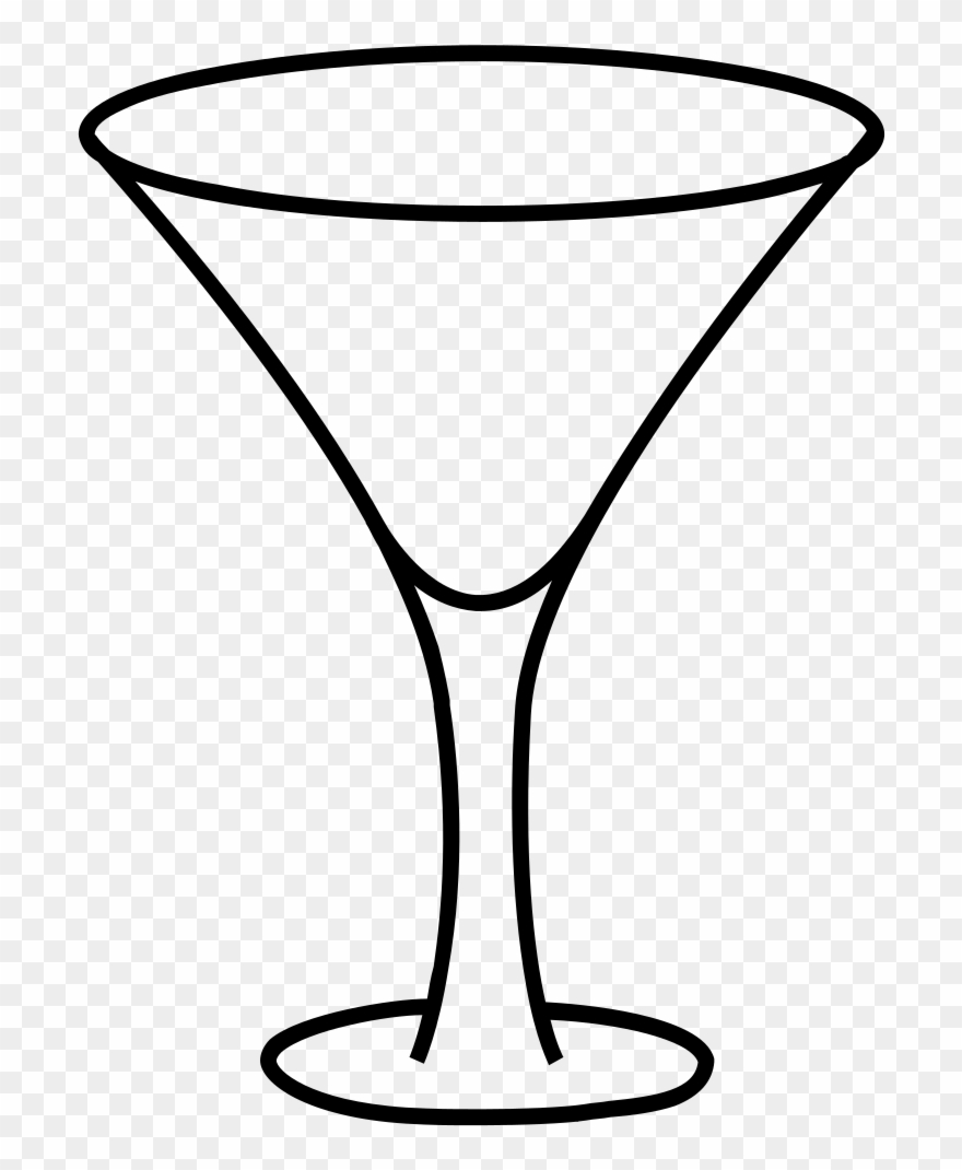 Martini Glass Coloring Page Clipart
