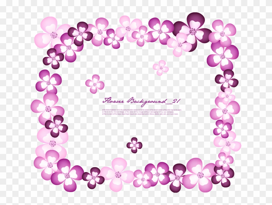 Purple Frame Flower Romantic Free Hd Image Clipart