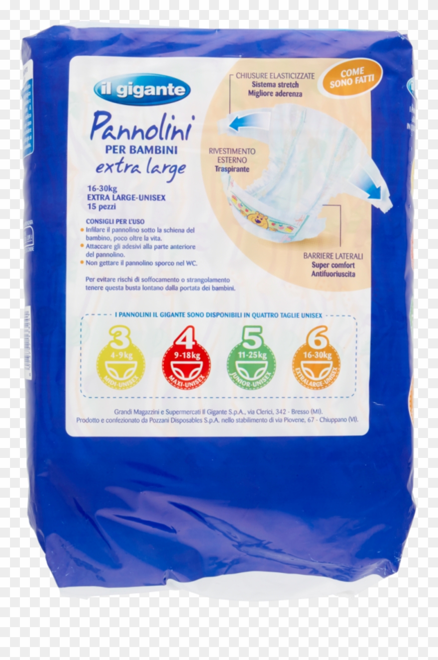Il Gigante Pannolini Per Bambini 6 Extra Large 16-30kg Clipart