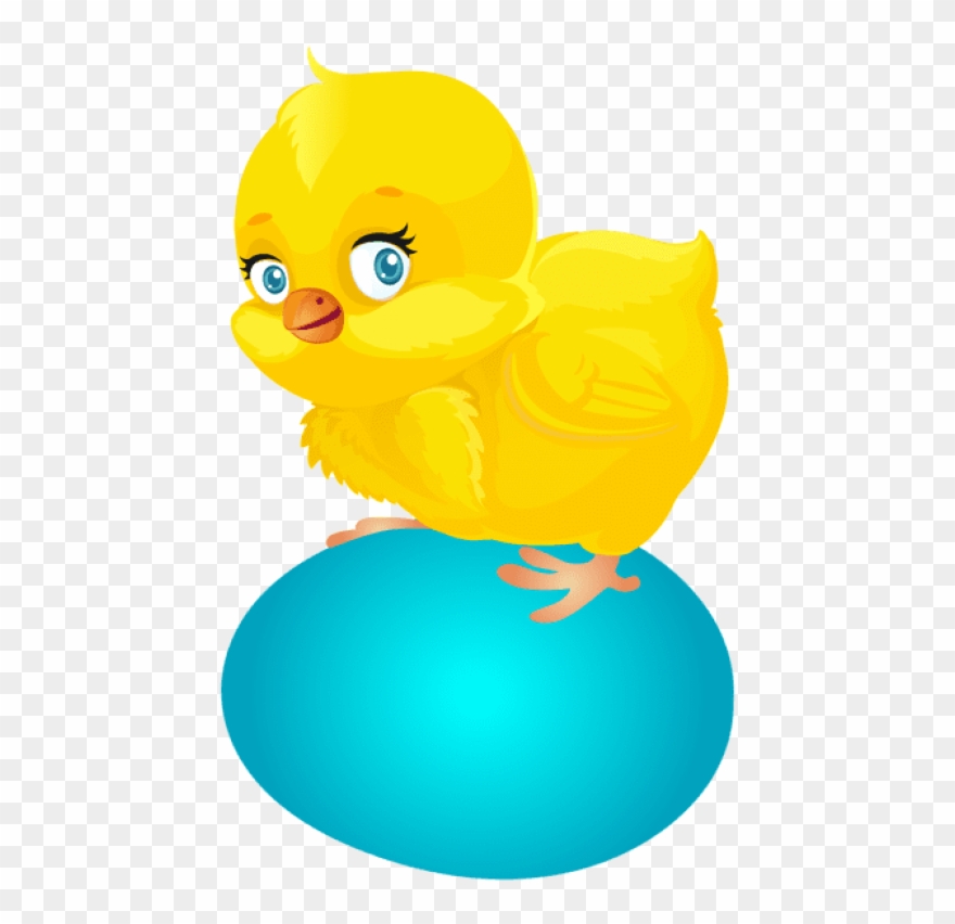 Blue Easter Egg And Chicken Png Png Clipart