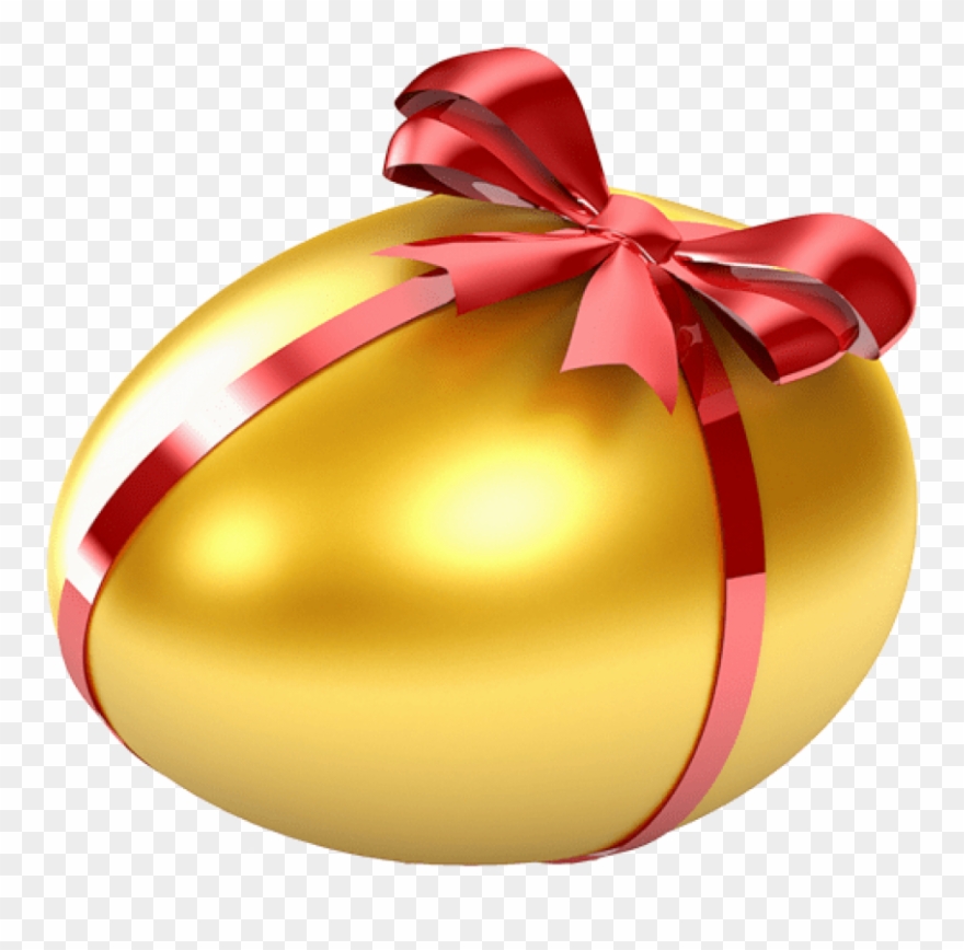 Free Png Download Easter Large Gold Egg With Red Ribbon Clipart