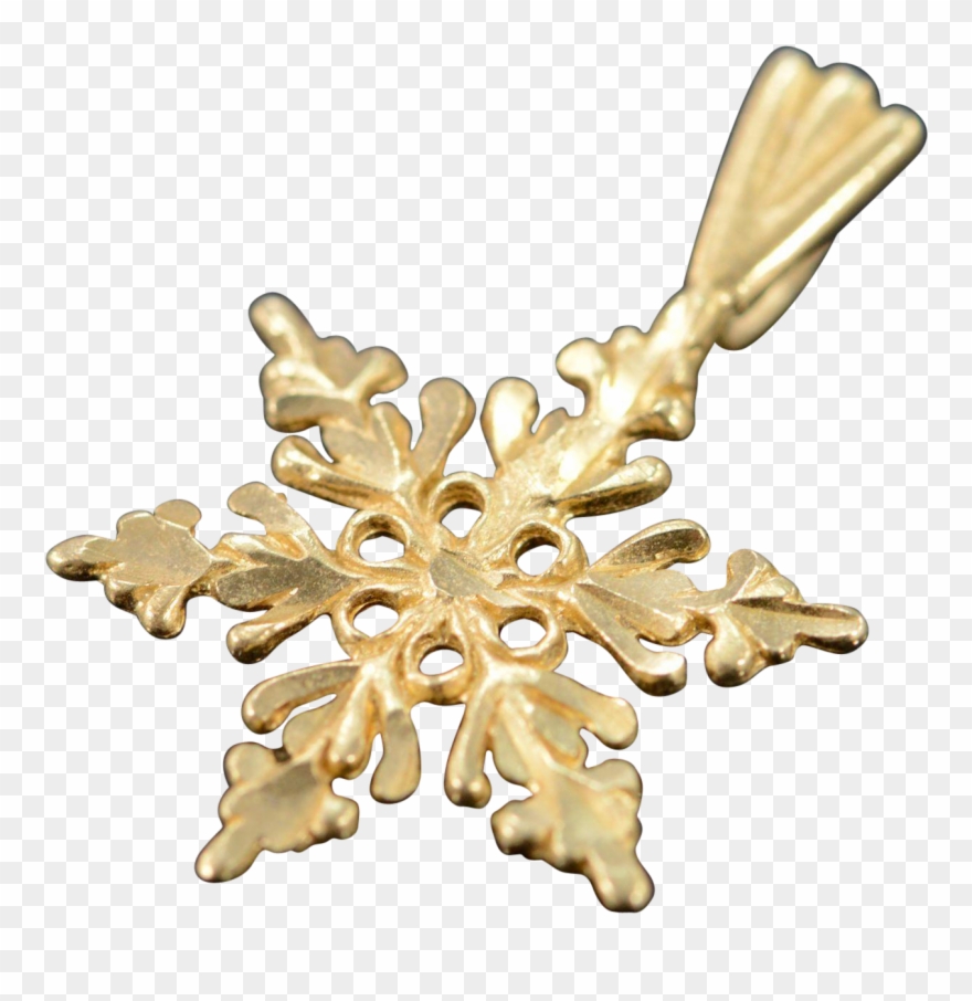 14k Delicate Diamond Cut Snowflake Charm/pendant Clipart