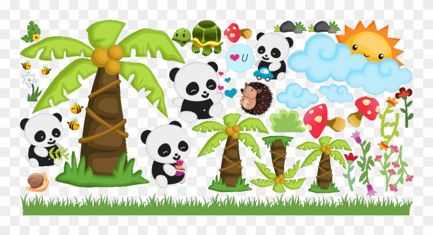 Sticker L Univers De Pandas Ambiance Sticker Col Sand Clipart