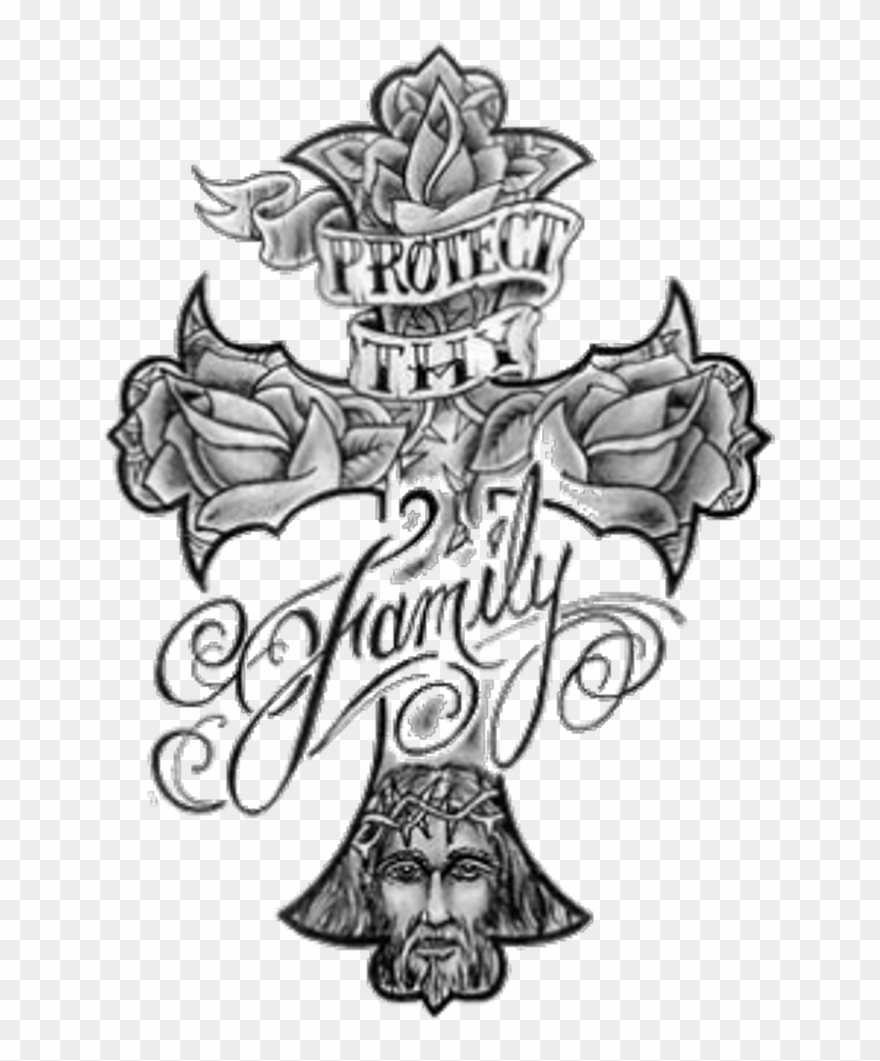 Kreuz Keuztattoo Family Jesus Jesustattoo Blackandgrey Clipart