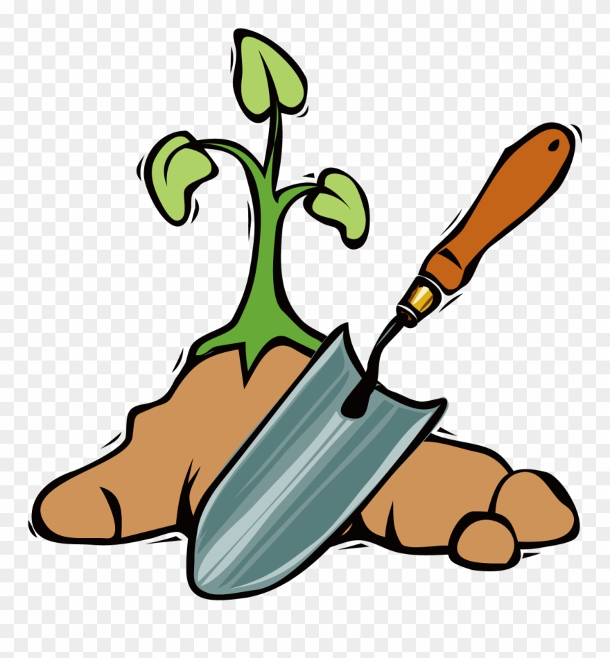 Clip Art Transparent Garden Tool Shovel Spade Clip - Png Download