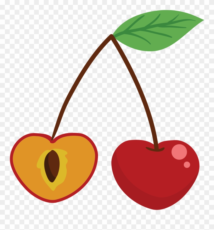 Cherry Cartoon Apple Clip Art - Png Download