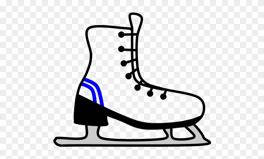 Ice Skates, Blue Stripe, Clipart