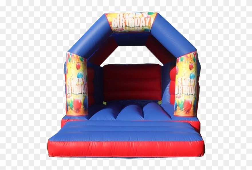 Happy Birthday Red & Blue Bouncy Castle Clipart