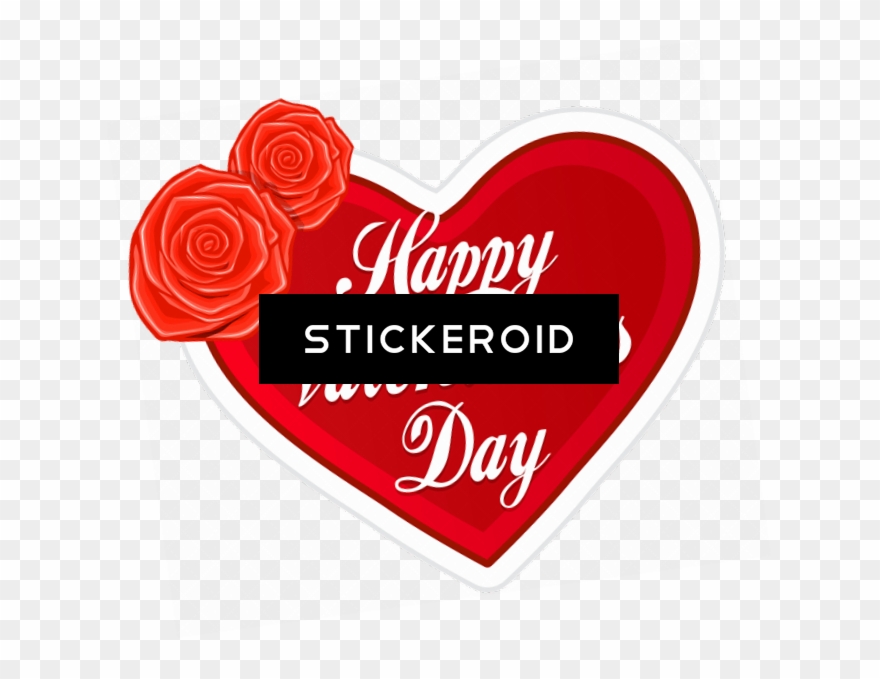 Happy Valentine's Day In Red Heart Clipart