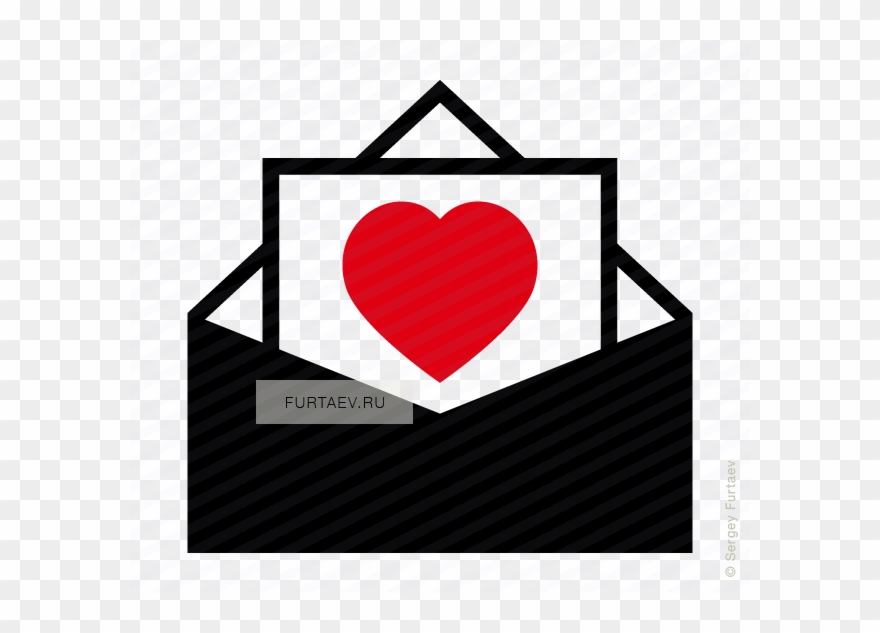 Love Letter Icon Of Opened With Heart Clipart