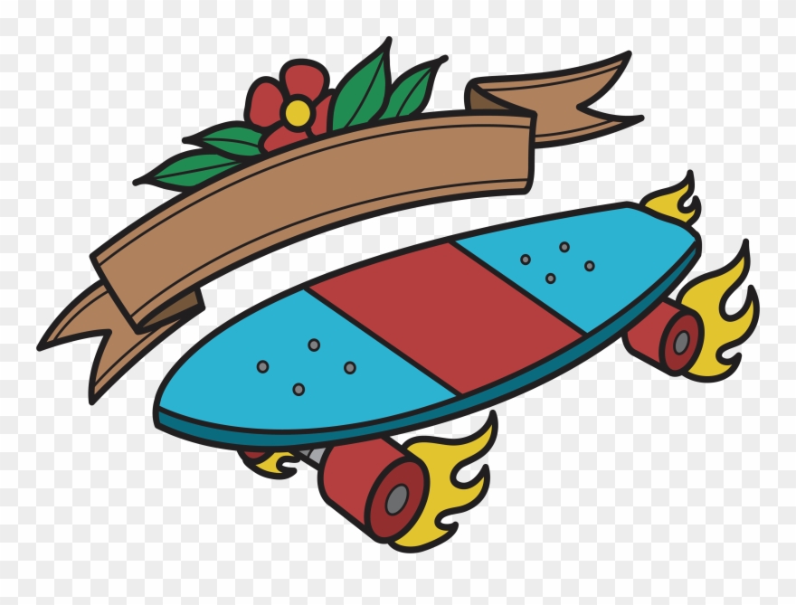 Graphic Library Stock Skate Or Die Skateboarding Penny Clipart