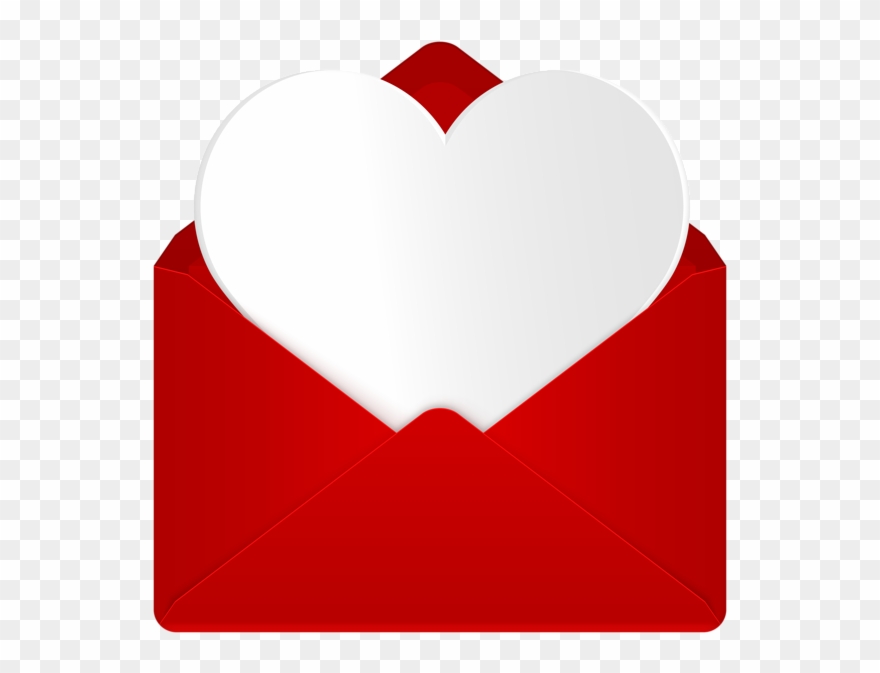 Red Envelope With Heart Clip Art Image - Png Download