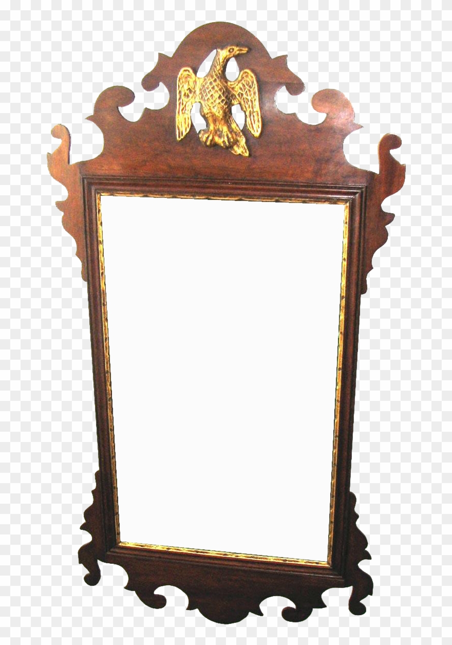 American Chippendale Mahogany Scroll Frame Mirror Jpg Clipart