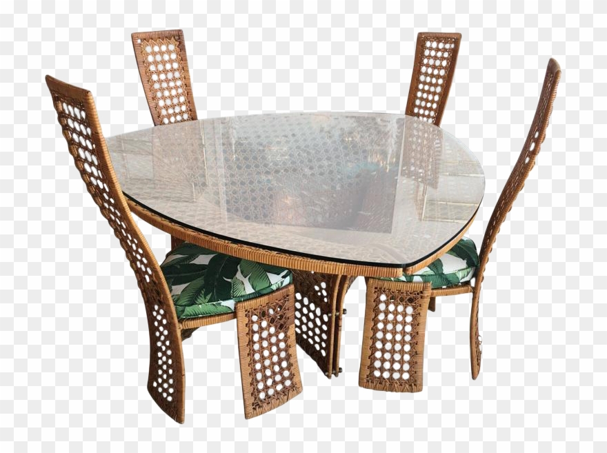Sophisticated Danny Ho Fong Rattan & Wicker Dining Clipart