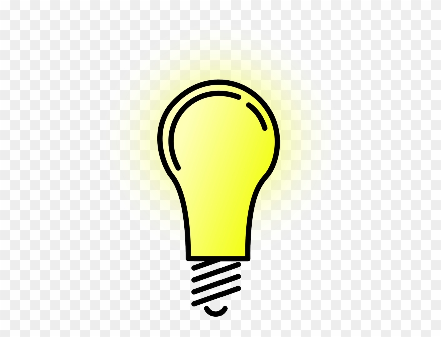 Cartoon Drawing Of A Lit Lightbulb Clipart