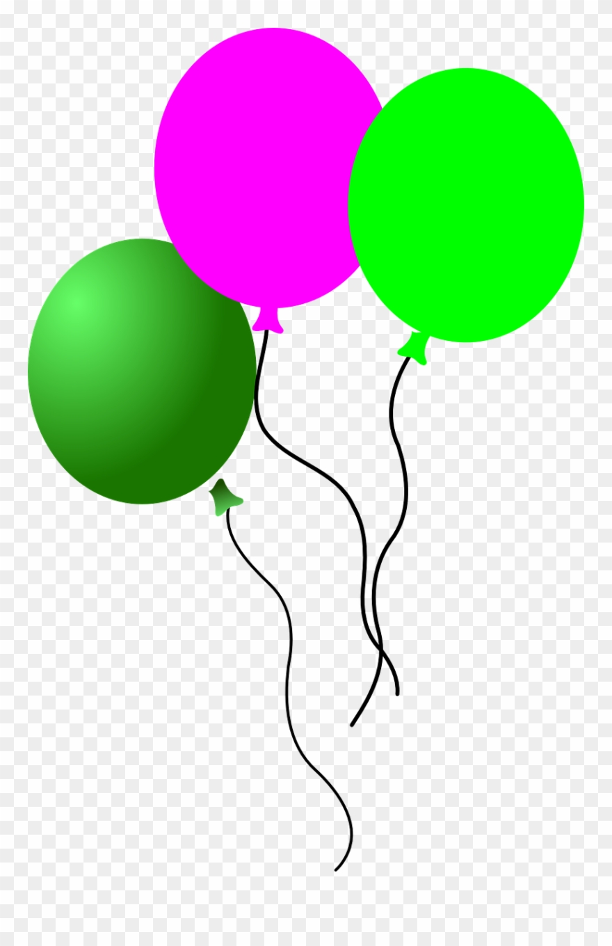 Balloons Pink Green Flying Png Image Clipart