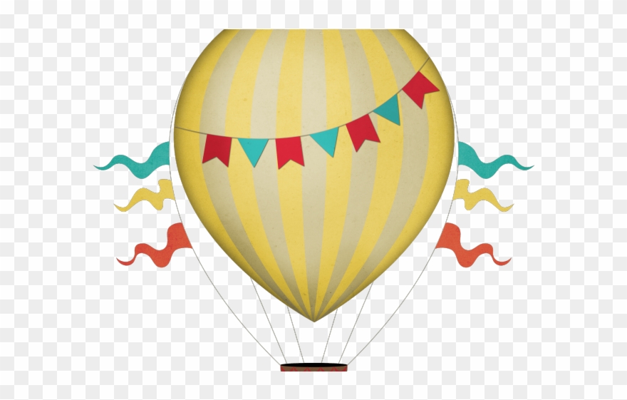 Hot Air Balloon Clipart Scene - Png Download