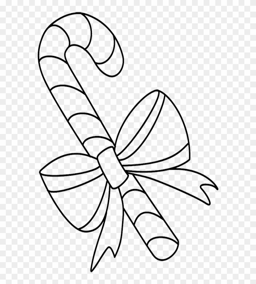 Printable Christmas Candy Cane Coloring Pages Clipart