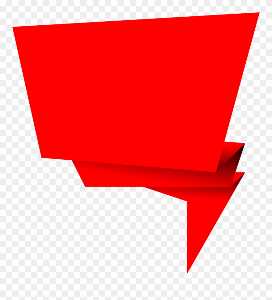 6 Origami Speech Bubble Banner Vector Png Transparent Clipart