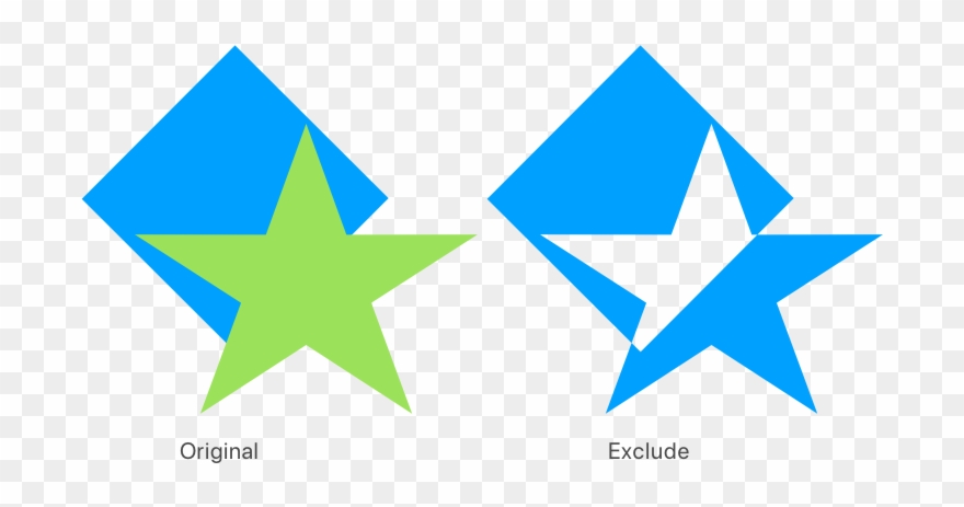 When Excluding Shapes, All The Shape Components Below Clipart