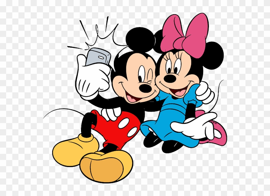 New Mickey Taking A Selfie With Minnie Clipart
