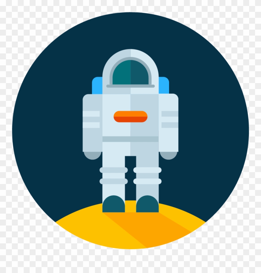 Astronaut Moon Icon Vector Clipart