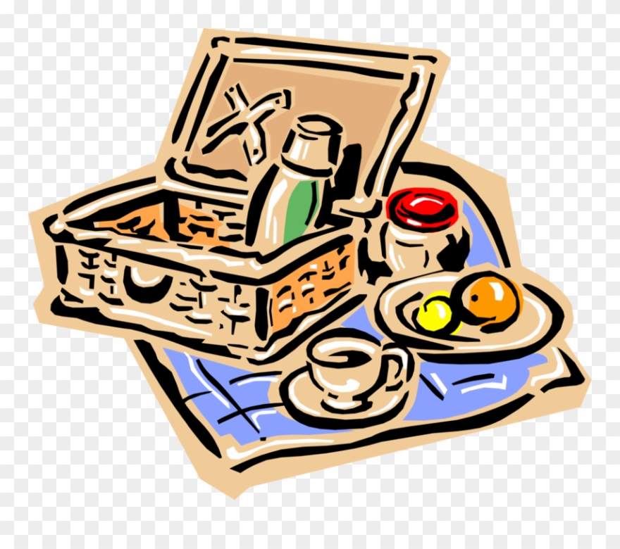 Transparent Stock Hamper With Thermos Coffee Image Clipart