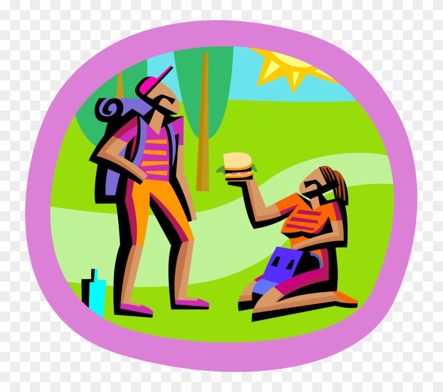 Png Freeuse Stock Hikers Stop For Lunch Image Illustration Clipart