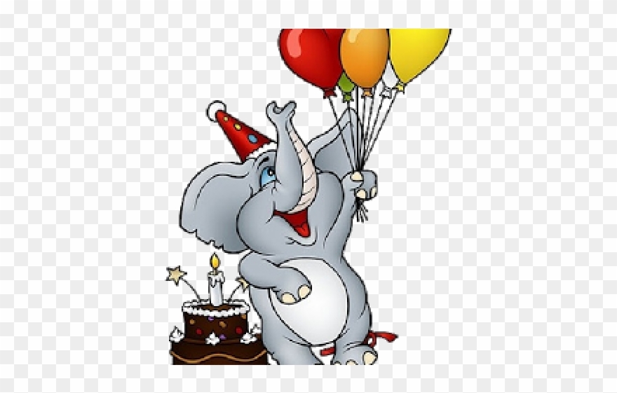 Happy Birthday Clipart Elephant - Png Download