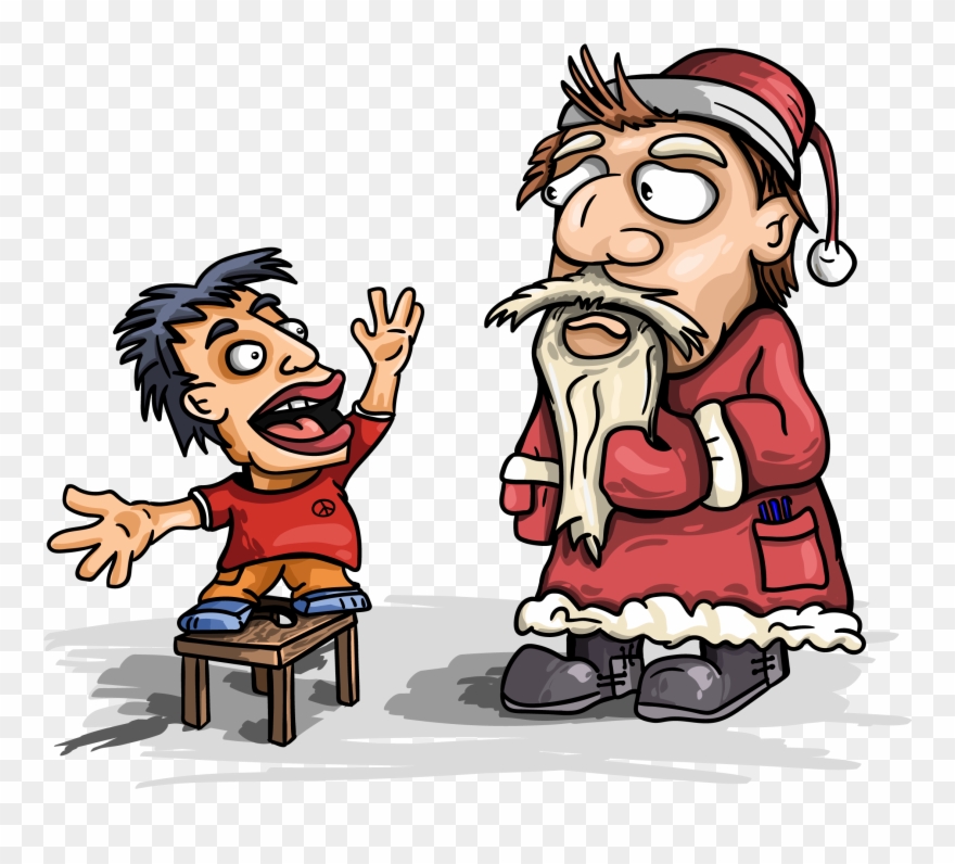 Santa Claus And Little Boy Clipart