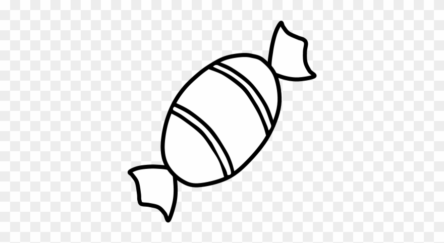 Hard Candy, Striped Wrapper, Black And White, Clipart