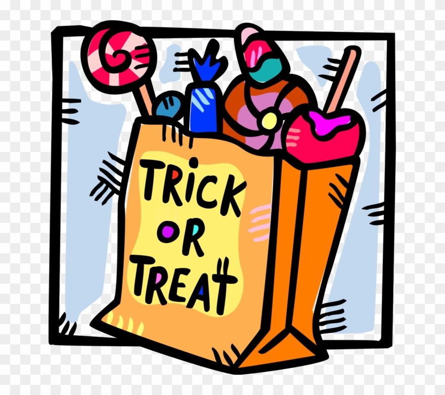 Vector Illustration Of Trick Or Treat Bag Of Halloween Clipart