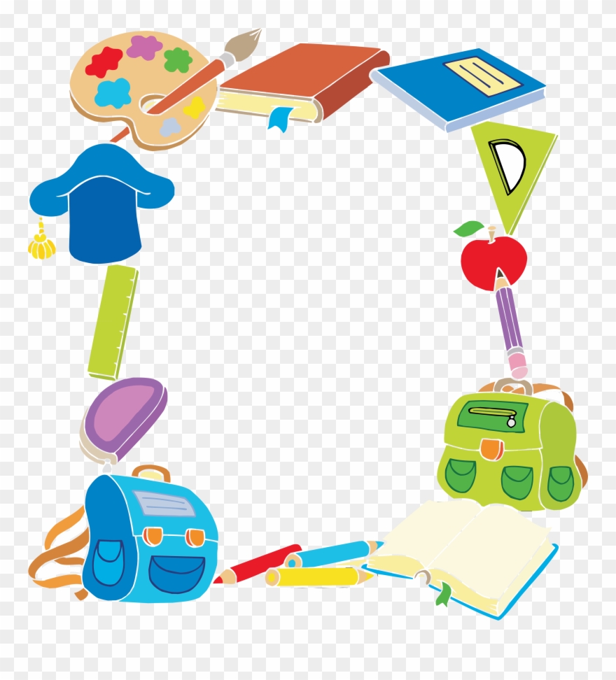Background Stationery Free School Clip Art And Teacher - Png Download