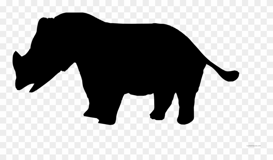 Rhinoceros Animal Free Black White Clipart Images Clipartblack - Png Download