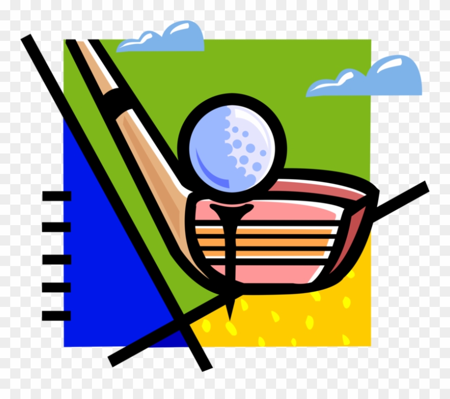 Vector Illustration Of Sport Of Golf Club And Ball Clipart