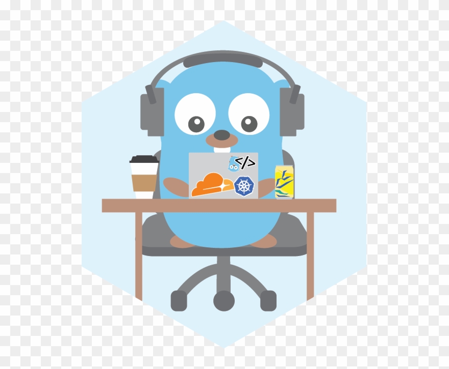 Hex Gopher Desk Clipart