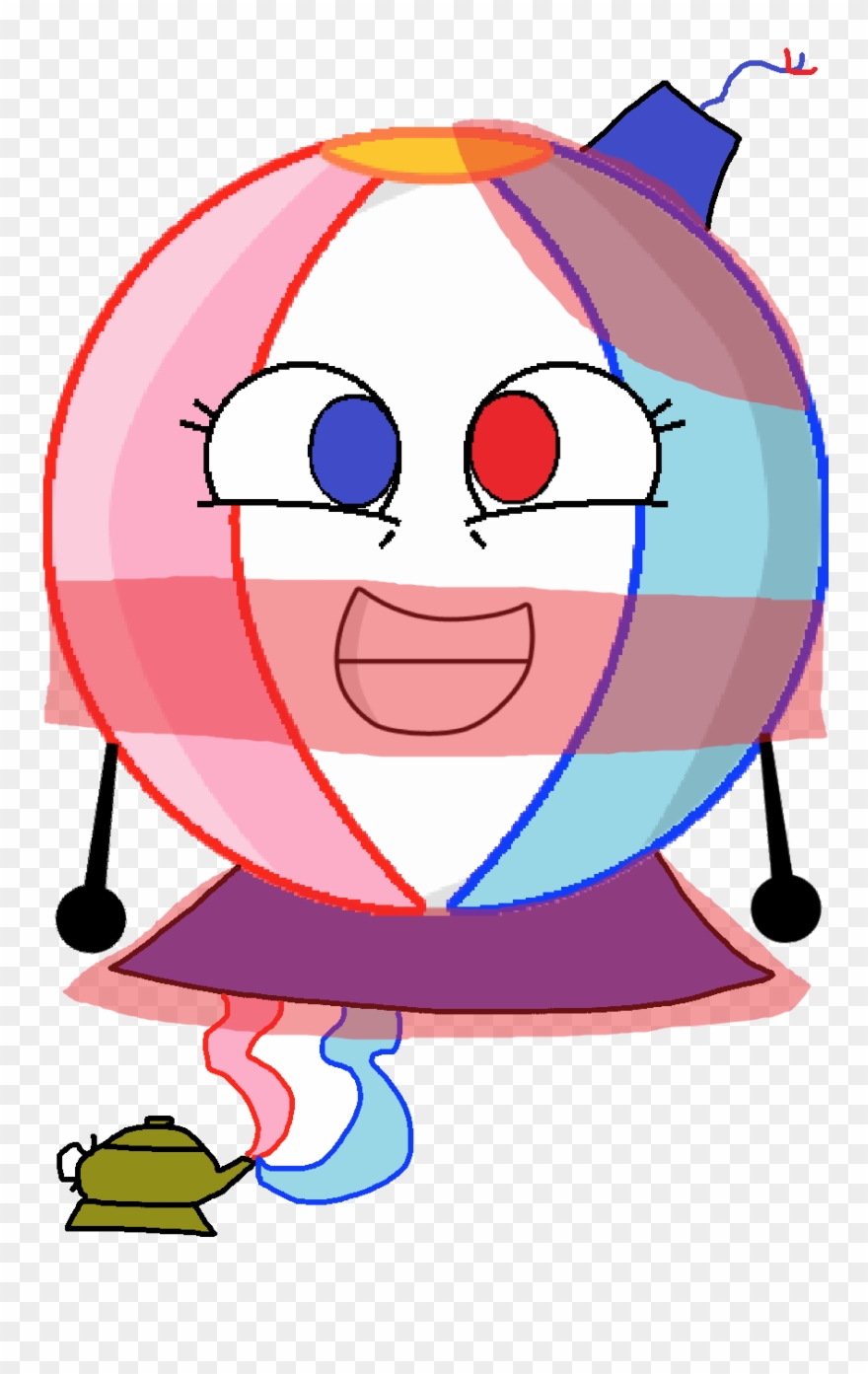 Beach Ball As A Genie Vector Clipart