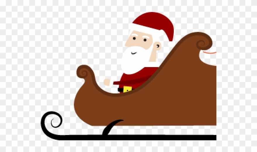 Sleigh Clipart Big Santa - Png Download