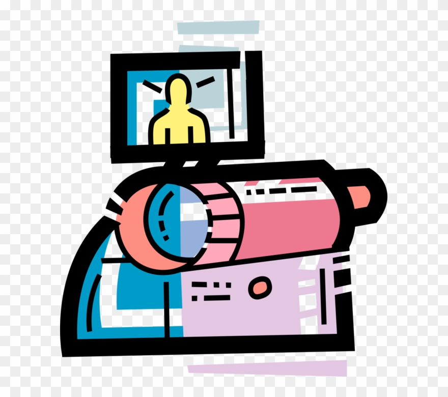 Vector Illustration Of Videocamera Camcorder Video Clipart