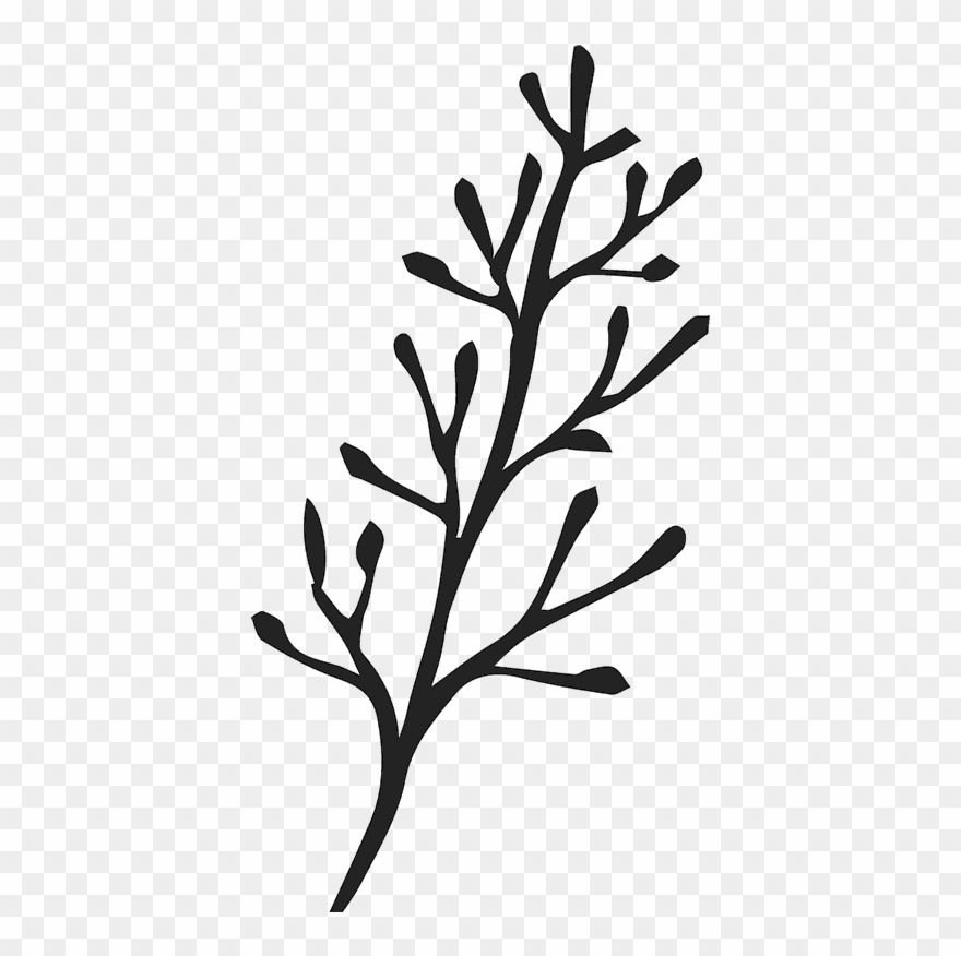 Bare Branch Sketch Rubber Stamp Clipart