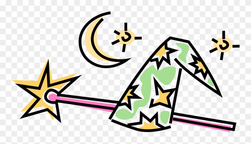 Vector Illustration Of Sorcerer Magician's Hat And Clipart