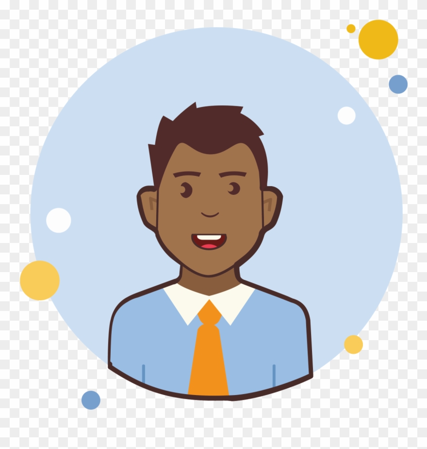 Man In Orange Tie And Blue Shirt Icon Clipart