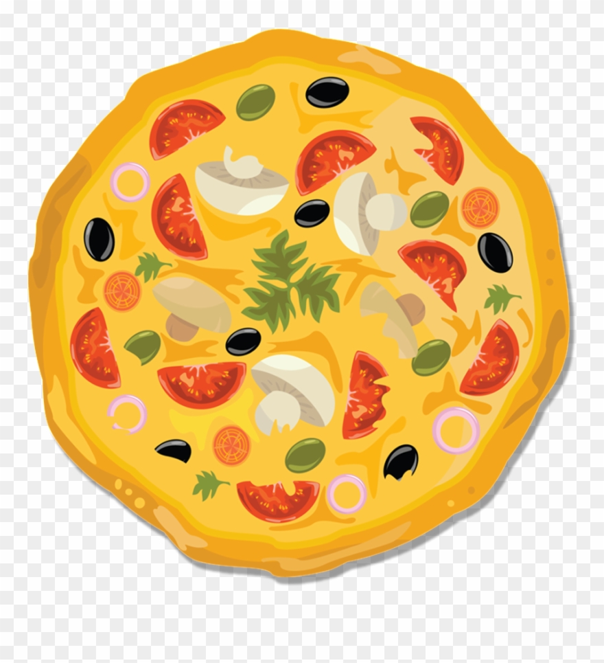 Hand Drawn Cartoon Pizza Decoration Vector Clipart