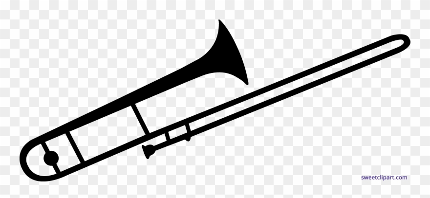 Trombone Silhouette Clipart - Png Download