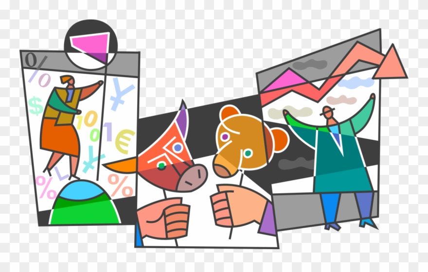 Vector Illustration Of Wall Street Stock Market Investment Clipart