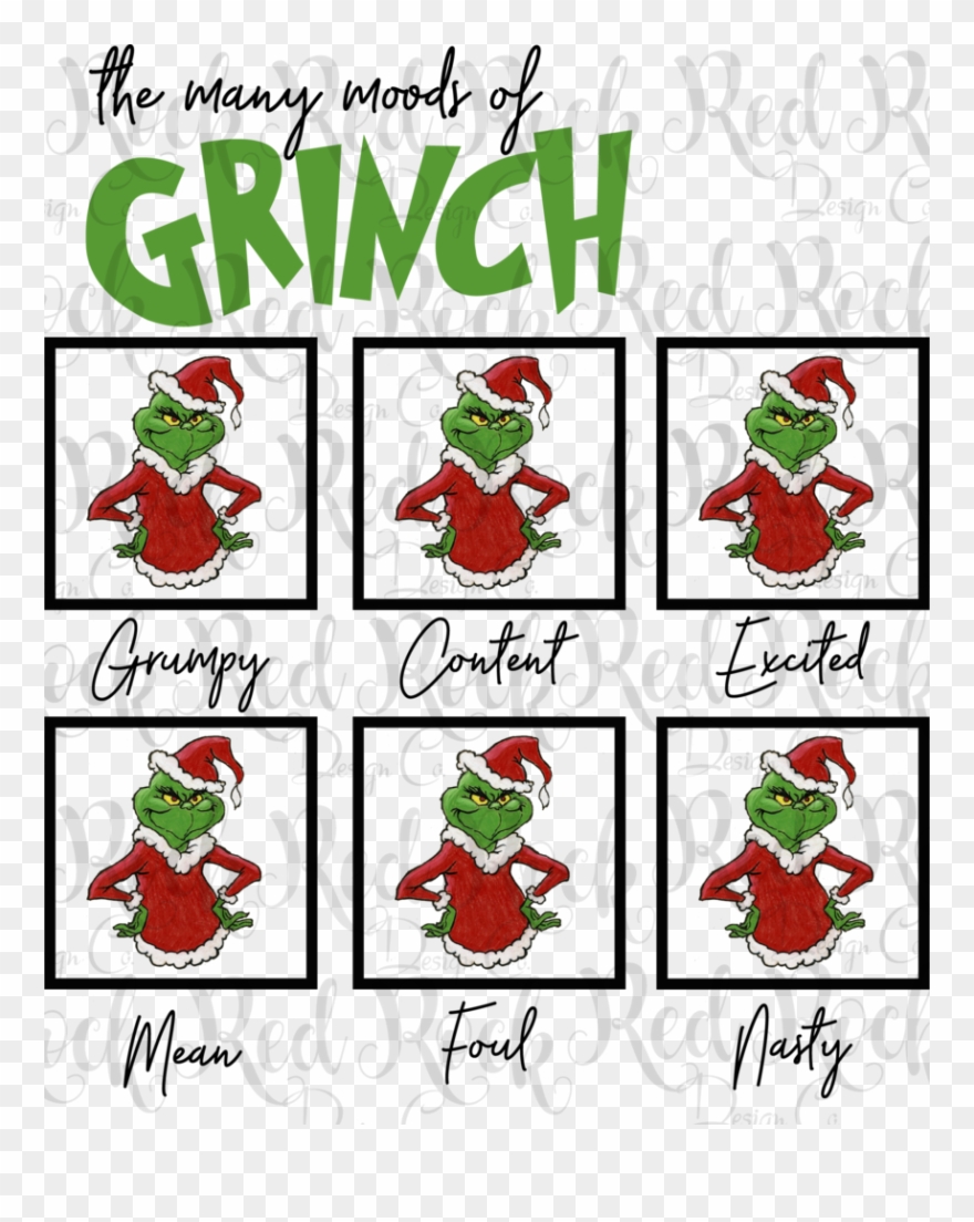The Many Moods Of Grinch Clipart