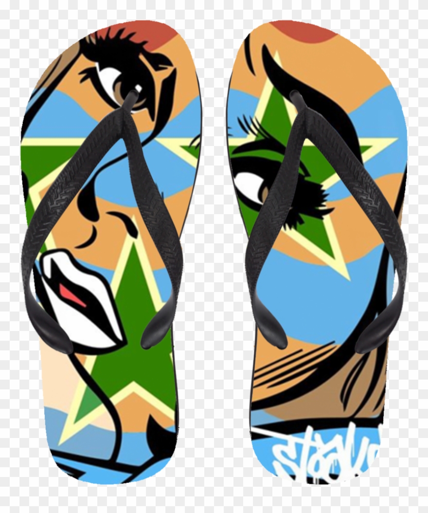 Cayman Girl Flip Flops Clipart
