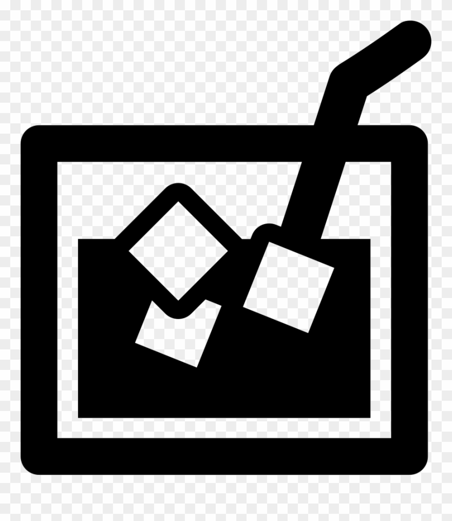 Drink Glass With Ice Cubes And A Straw Comments Clipart