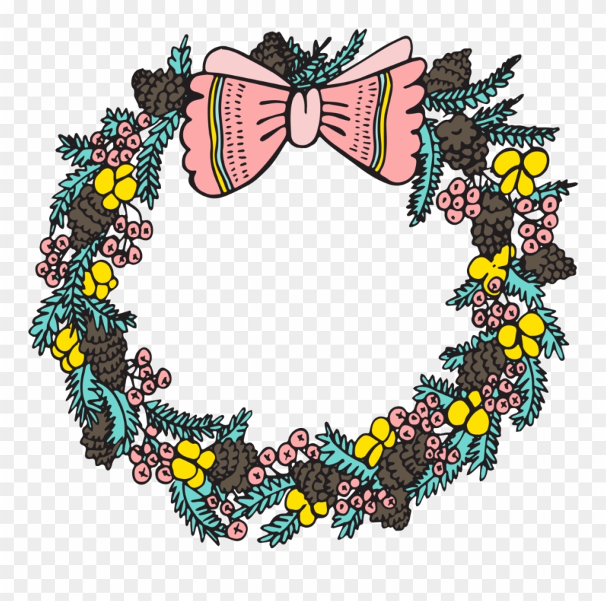 Hand Painted Cute Cartoon Wreath Png Transparent Clipart