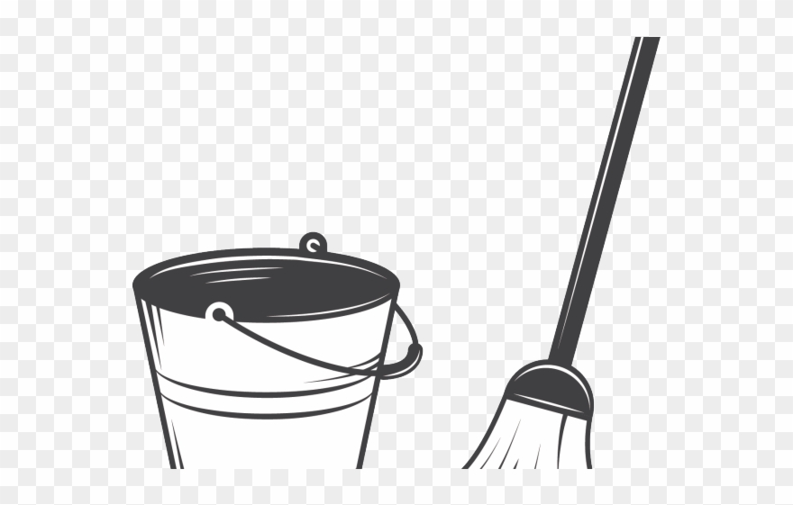 Bucket Clipart Broom - Png Download